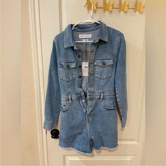 Spell Pants - NWT Spell & The Gypsy x Outland Denim Jean Stretch Romper Playsuit S Long Sleeve